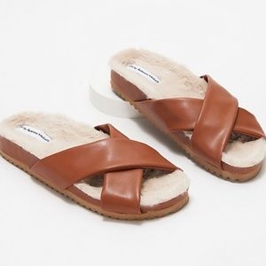 RM Rebecca Minkoff Faux Leather X-Cross Slippers
